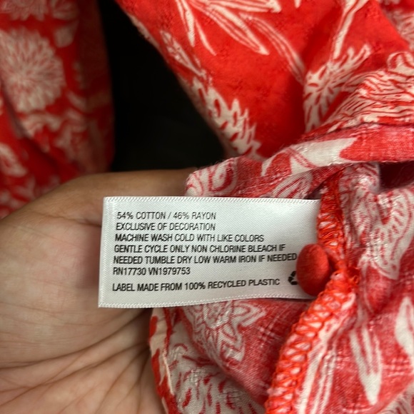 UNIVERSAL THREAD Floral Bohemian Tunic Top - Large (orange & white) - Picture 5 of 6